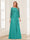 Lace Chiffon Square Neck 3/4 Sleeves 2 Pieces Mother of the Bride Dresses with Appliques & Jacket