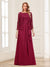 Lace Chiffon Square Neck 3/4 Sleeves 2 Pieces Mother of the Bride Dresses with Appliques & Jacket