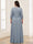 Lace Chiffon Square Neck 3/4 Sleeves 2 Pieces Plus Size Mother of the Bride Dresses with Appliques & Jacket