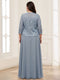 Lace Chiffon Square Neck 3/4 Sleeves 2 Pieces Plus Size Mother of the Bride Dresses with Appliques & Jacket