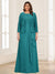 Lace Chiffon Square Neck 3/4 Sleeves 2 Pieces Plus Size Mother of the Bride Dresses with Appliques & Jacket