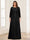 Lace Chiffon Square Neck 3/4 Sleeves 2 Pieces Plus Size Mother of the Bride Dresses with Appliques & Jacket