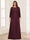 Lace Chiffon Square Neck 3/4 Sleeves 2 Pieces Plus Size Mother of the Bride Dresses with Appliques & Jacket