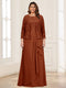 Lace Chiffon Square Neck 3/4 Sleeves 2 Pieces Plus Size Mother of the Bride Dresses with Appliques & Jacket