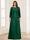 Lace Chiffon Square Neck 3/4 Sleeves 2 Pieces Plus Size Mother of the Bride Dresses with Appliques & Jacket