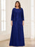 Lace Chiffon Square Neck 3/4 Sleeves 2 Pieces Plus Size Mother of the Bride Dresses with Appliques & Jacket