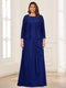 Lace Chiffon Square Neck 3/4 Sleeves 2 Pieces Plus Size Mother of the Bride Dresses with Appliques & Jacket