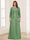 Lace Chiffon Square Neck 3/4 Sleeves 2 Pieces Plus Size Mother of the Bride Dresses with Appliques & Jacket
