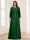 Lace Chiffon Square Neck 3/4 Sleeves 2 Pieces Plus Size Mother of the Bride Dresses with Appliques & Jacket
