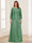 Lace Chiffon Square Neck 3/4 Sleeves 2 Pieces Plus Size Mother of the Bride Dresses with Appliques & Jacket