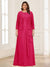 Lace Chiffon Square Neck 3/4 Sleeves 2 Pieces Plus Size Mother of the Bride Dresses with Appliques & Jacket