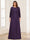 Lace Chiffon Square Neck 3/4 Sleeves 2 Pieces Plus Size Mother of the Bride Dresses with Appliques & Jacket