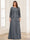 Lace Chiffon Square Neck 3/4 Sleeves 2 Pieces Plus Size Mother of the Bride Dresses with Appliques & Jacket