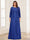 Lace Chiffon Square Neck 3/4 Sleeves 2 Pieces Plus Size Mother of the Bride Dresses with Appliques & Jacket