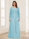 Lace Chiffon Square Neck 3/4 Sleeves 2 Pieces Plus Size Mother of the Bride Dresses with Appliques & Jacket