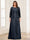 Lace Chiffon Square Neck 3/4 Sleeves 2 Pieces Plus Size Mother of the Bride Dresses with Appliques & Jacket