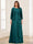 Lace Chiffon Square Neck 3/4 Sleeves 2 Pieces Plus Size Mother of the Bride Dresses with Appliques & Jacket