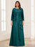 Lace Chiffon Square Neck 3/4 Sleeves 2 Pieces Plus Size Mother of the Bride Dresses with Appliques & Jacket