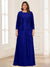 Lace Chiffon Square Neck 3/4 Sleeves 2 Pieces Plus Size Mother of the Bride Dresses with Appliques & Jacket