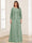 Lace Chiffon Square Neck 3/4 Sleeves 2 Pieces Plus Size Mother of the Bride Dresses with Appliques & Jacket