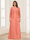 Lace Chiffon Square Neck 3/4 Sleeves 2 Pieces Plus Size Mother of the Bride Dresses with Appliques & Jacket
