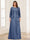 Lace Chiffon Square Neck 3/4 Sleeves 2 Pieces Plus Size Mother of the Bride Dresses with Appliques & Jacket