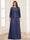 Lace Chiffon Square Neck 3/4 Sleeves 2 Pieces Plus Size Mother of the Bride Dresses with Appliques & Jacket