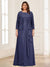 Lace Chiffon Square Neck 3/4 Sleeves 2 Pieces Plus Size Mother of the Bride Dresses with Appliques & Jacket