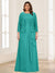Lace Chiffon Square Neck 3/4 Sleeves 2 Pieces Plus Size Mother of the Bride Dresses with Appliques & Jacket