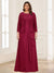 Lace Chiffon Square Neck 3/4 Sleeves 2 Pieces Plus Size Mother of the Bride Dresses with Appliques & Jacket