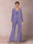Chiffon Sequins V-Neck Long Sleeves 3 Pieces Pantsuits with Jacket