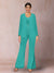 Chiffon Sequins V-Neck Long Sleeves 3 Pieces Pantsuits with Jacket