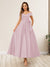 A-Line/Princess Off-The-Shoulder Sleeveless Long Wedding Guest Dresses with Bow Knot