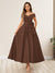 A-Line/Princess Off-The-Shoulder Sleeveless Long Wedding Guest Dresses with Bow Knot