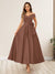 A-Line/Princess Off-The-Shoulder Sleeveless Long Wedding Guest Dresses with Bow Knot
