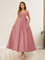 A-Line/Princess Off-The-Shoulder Sleeveless Long Wedding Guest Dresses with Bow Knot