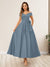 A-Line/Princess Off-The-Shoulder Sleeveless Long Wedding Guest Dresses with Bow Knot