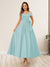 A-Line/Princess Off-The-Shoulder Sleeveless Long Wedding Guest Dresses with Bow Knot