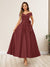 A-Line/Princess Off-The-Shoulder Sleeveless Long Wedding Guest Dresses with Bow Knot