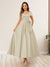A-Line/Princess Off-The-Shoulder Sleeveless Long Wedding Guest Dresses with Bow Knot