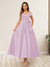 A-Line/Princess Off-The-Shoulder Sleeveless Long Wedding Guest Dresses with Bow Knot