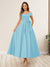 A-Line/Princess Off-The-Shoulder Sleeveless Long Wedding Guest Dresses with Bow Knot