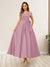 A-Line/Princess Off-The-Shoulder Sleeveless Long Wedding Guest Dresses with Bow Knot