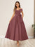 A-Line/Princess Off-The-Shoulder Sleeveless Long Wedding Guest Dresses with Bow Knot