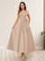 A-Line/Princess Off-The-Shoulder Sleeveless Long Wedding Guest Dresses with Bow Knot