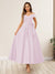 A-Line/Princess Off-The-Shoulder Sleeveless Long Wedding Guest Dresses with Bow Knot