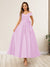 A-Line/Princess Off-The-Shoulder Sleeveless Long Wedding Guest Dresses with Bow Knot
