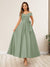 A-Line/Princess Off-The-Shoulder Sleeveless Long Wedding Guest Dresses with Bow Knot