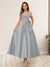 A-Line/Princess Off-The-Shoulder Sleeveless Long Wedding Guest Dresses with Bow Knot
