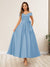 A-Line/Princess Off-The-Shoulder Sleeveless Long Wedding Guest Dresses with Bow Knot